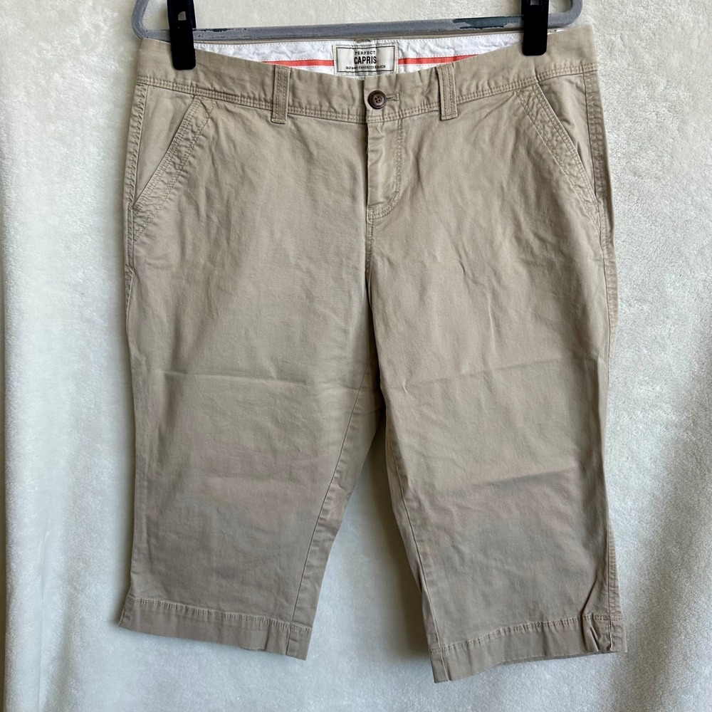 Old Navy‎ Perfect Capris Womens Khaki Beige Cropped Chino Pants Size 12